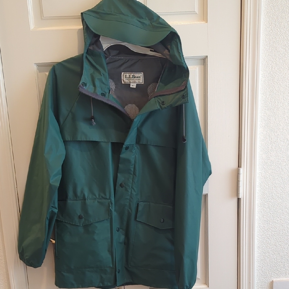 L.L. Bean Forest Green Rain Jacket